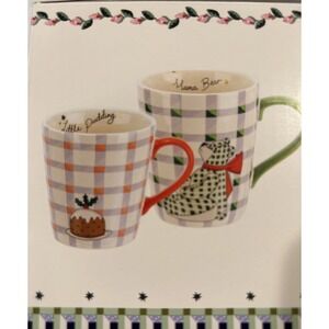 Cath Kidston Christmas Set‎ of 2 Mugs Stanley Bear & Mini Stanley Pudding